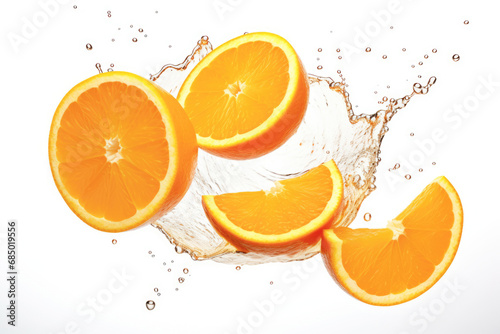 Citrus Splash  Juicy Orange Slices in Studio Isolation  Capturing the Freshness and Vibrancy of Nature.