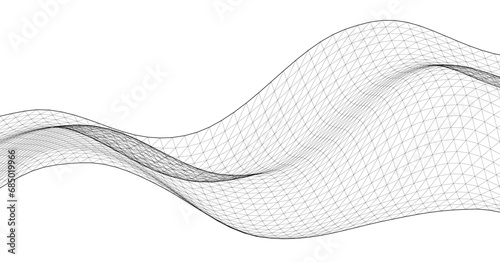 abstract geometric surface wave 3d