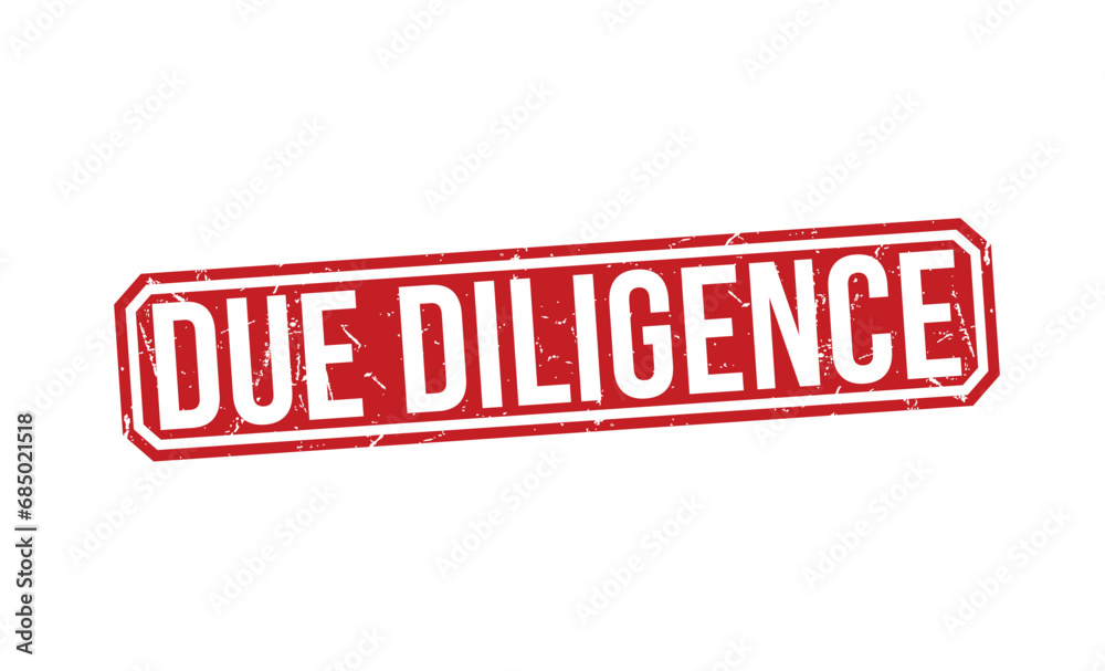 Fototapeta premium Due Diligence rubber stamp vector illustration on white background. Due Diligence rubber stamp