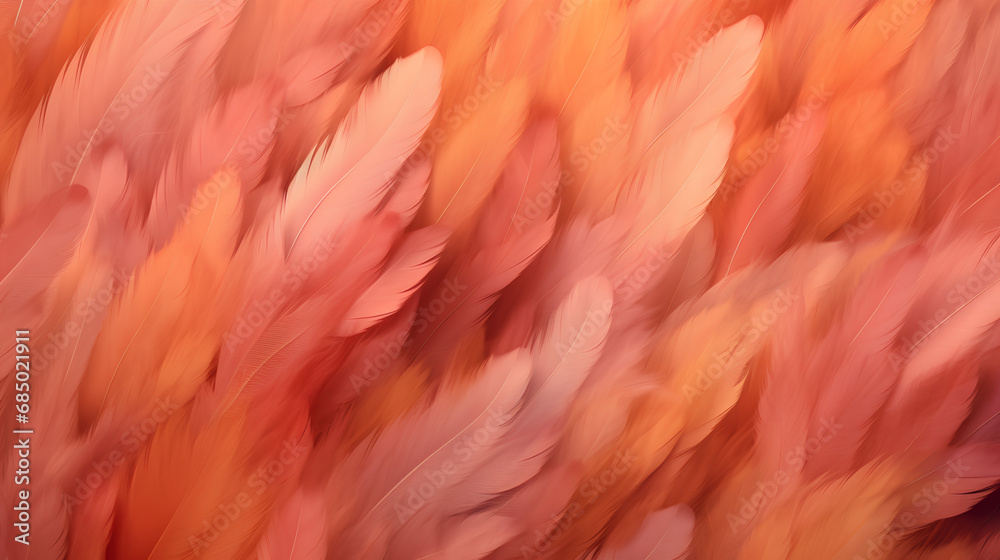  Ethereal Feathers in Red and Orange, Woven with Gentle Weightlessness, Airy Design, Minimalist Softness, and Delicate Texture 