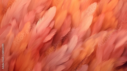  Ethereal Feathers in Red and Orange, Woven with Gentle Weightlessness, Airy Design, Minimalist Softness, and Delicate Texture 