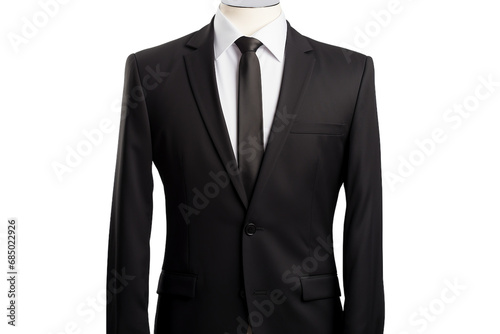 Tailored Elegance in Monochrome on Transparent background