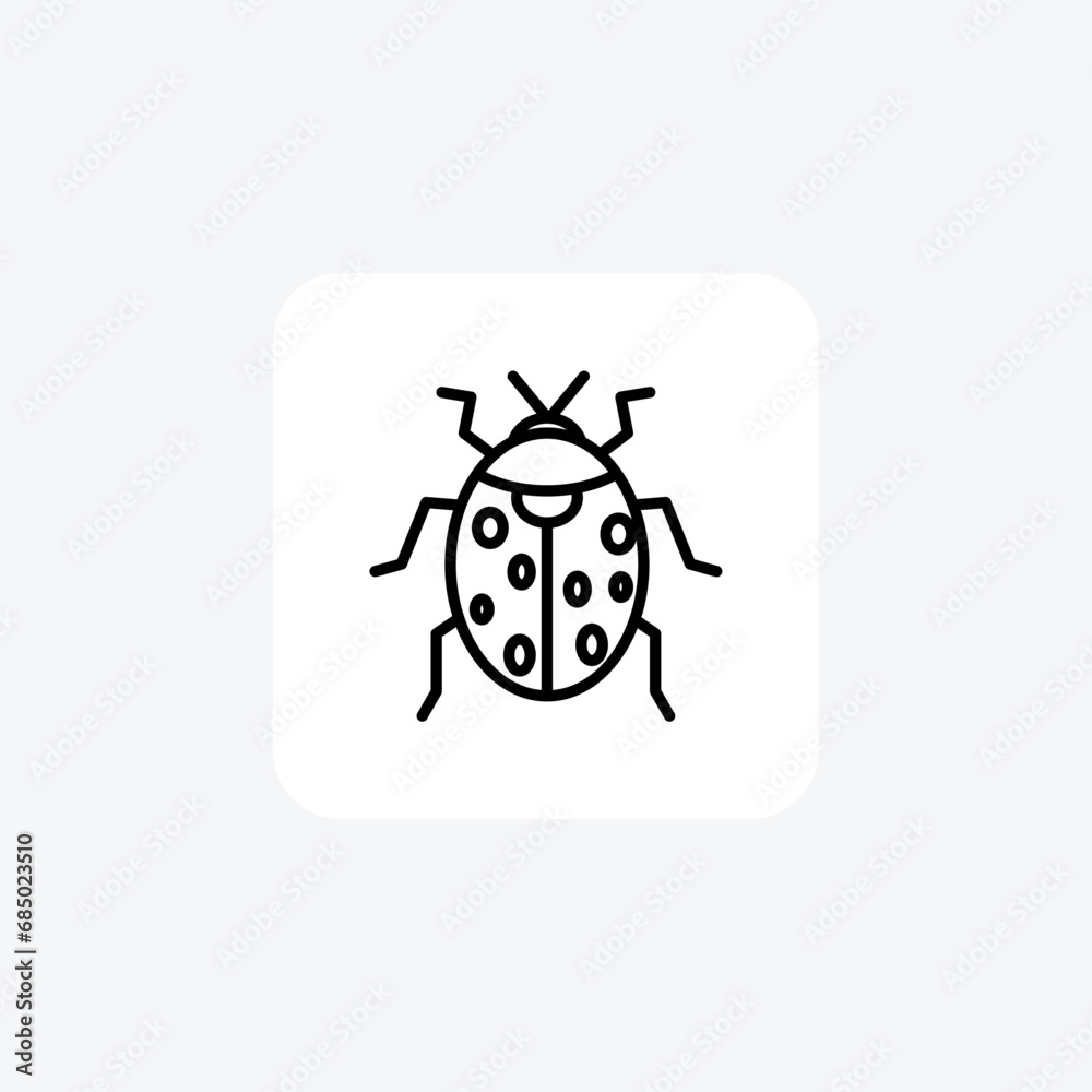 Ladybug, Beetle, Insect, Garden Protector, Line Icon, Outline icon, vector icon, pixel perfect icon Ladybug, Beetle, Insect, Garden Protector, Line Icon, Outline icon, vector icon, pixel perfect icon