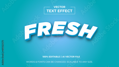 Fresh 3d editable text effect premium vector. Editable text style effect. 3d cover of business presentation banner for sale event night party. vector illustration