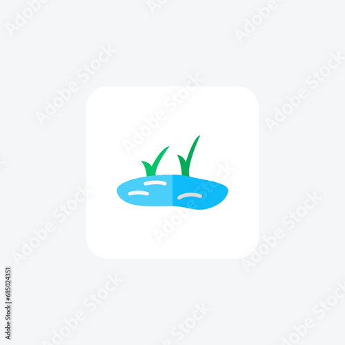 Lake, Waterbody, Nature, Scenery,  flat color icon, pixel perfect icon