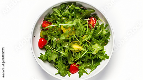 Green salad with spinach arugula radish with olive