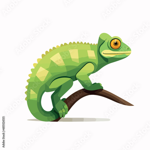 Chameleon in cartoon  doodle style. Isolated 2d vector illustration in logo  icon style  Eps 10. AI Generative