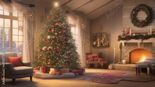 Christmas, Christmas and Happy New Year Background Template © MYN Studio