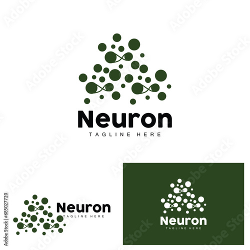 Neuron Logo Design Health Illustration DNA Molecule Nerve Cell Abstract Simple Illustration