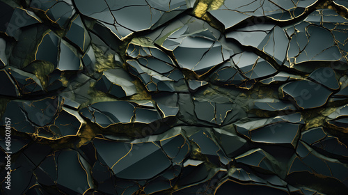 Serpentine rock background. Its green hues, shaped by metamorphic forces, evoke the lush landscapes of primordial seas. photo