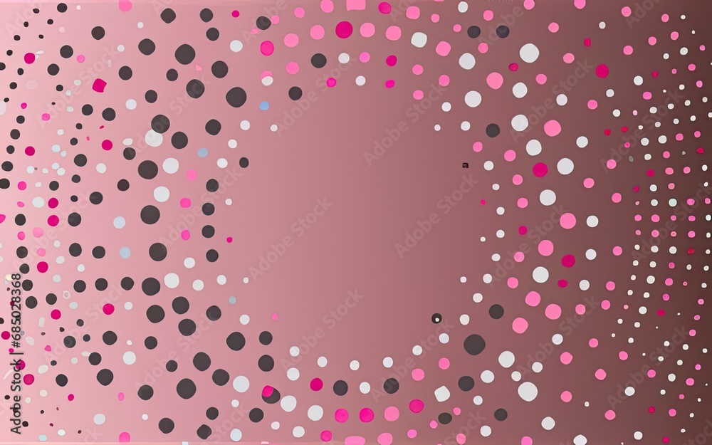Pink pattern of dots background frame of geometric shapes with Generative AI.