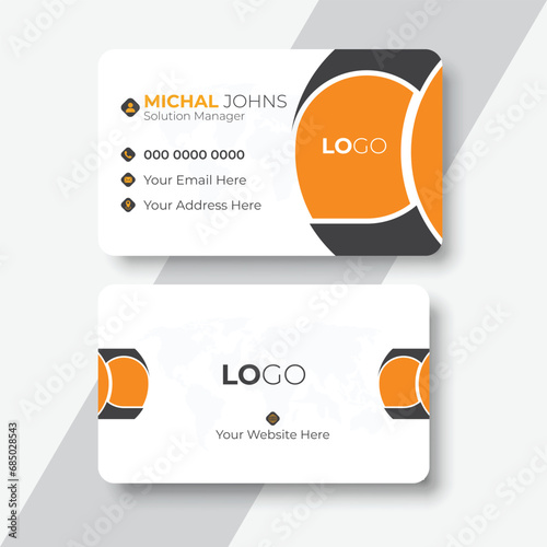 Double-sided creative business card template. 
