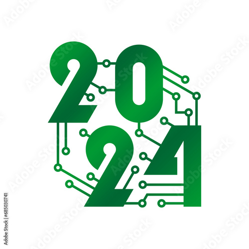 The 2024 logo with a simple and attractive technology theme