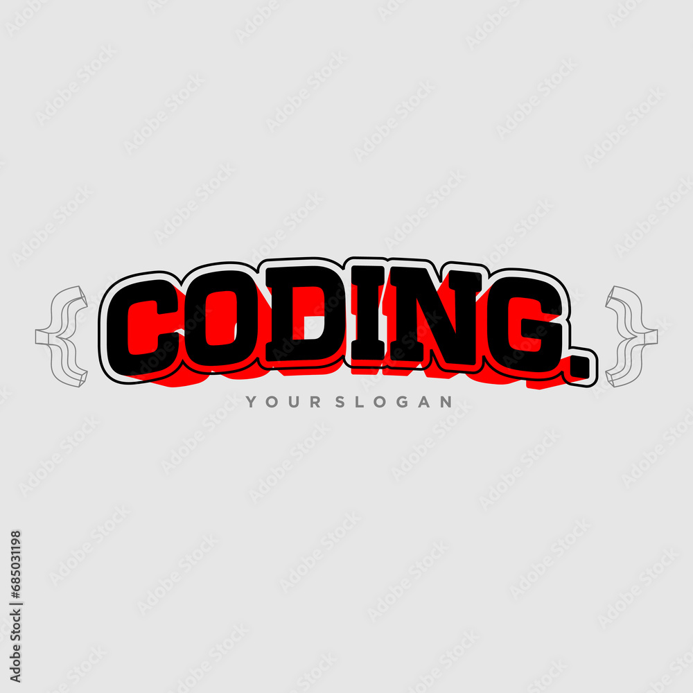 Vecteur Stock logo coding vector,programmer logo icon, technology ...