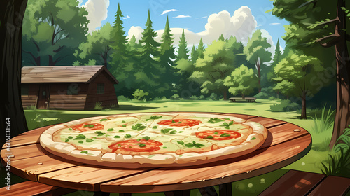 Pizza delivery. Tasty big p...