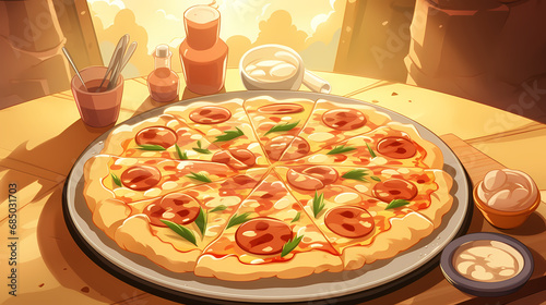 Pizza delivery. Tasty big p...