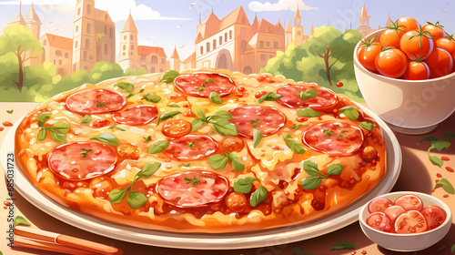 Pizza delivery. Tasty big p...