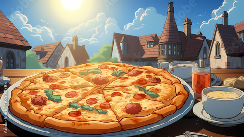 Pizza delivery. Tasty big p...