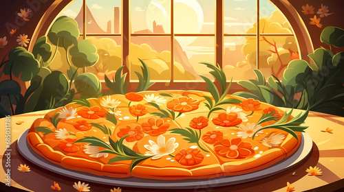Pizza delivery. Tasty big p...