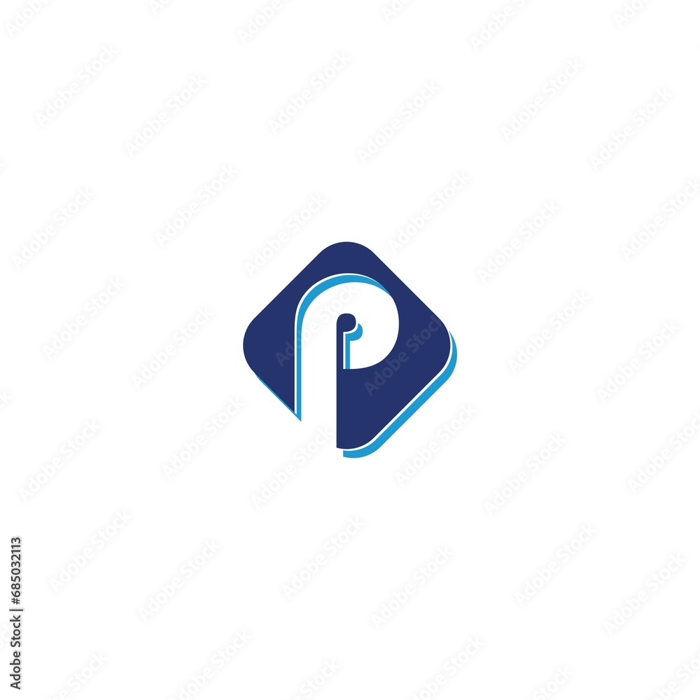 Letter P logo isolated on white background - obrazy, fototapety, plakaty 