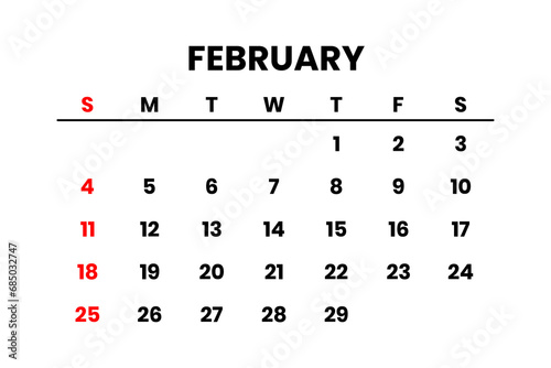 February 2024 Calendar png transparent background 