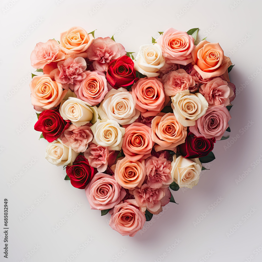 Roses arranged in the shape of a heart Roses arranged in the shape of a heart