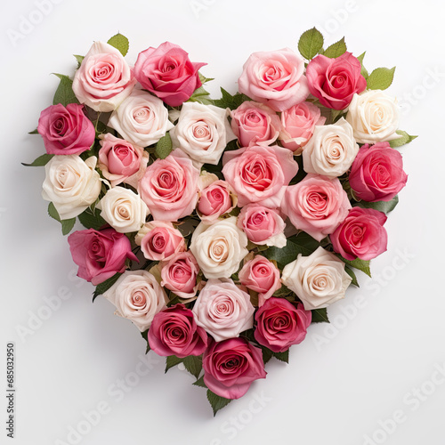 Roses arranged in the shape of a heart