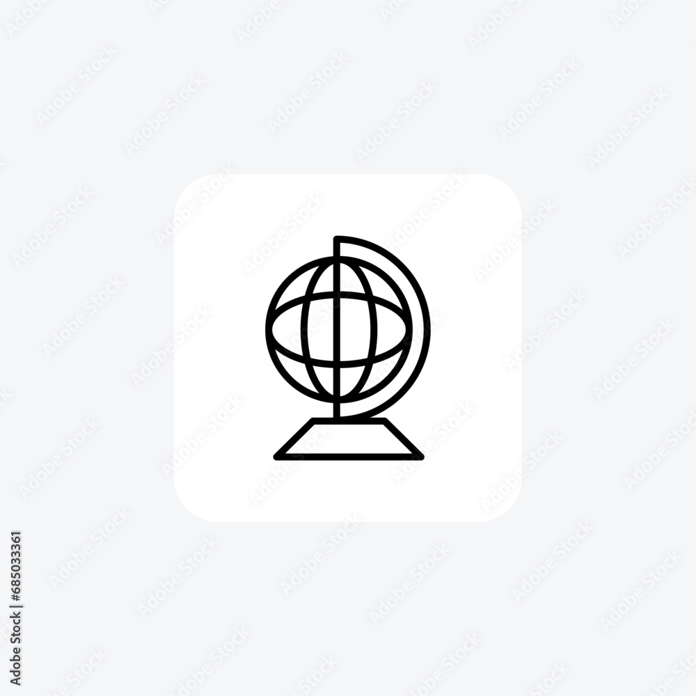 Globe, Earth, Geography, Planet, Line Icon, Outline icon, vector icon, pixel perfect icon Globe, Earth, Geography, Planet, Line Icon, Outline icon, vector icon, pixel perfect icon