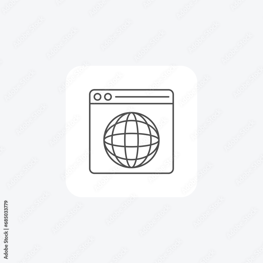 Web Browser, Internet Surfing, thin line icon, grey outline icon, pixel perfect icon Web Browser, Internet Surfing, thin line icon, grey outline icon, pixel perfect icon