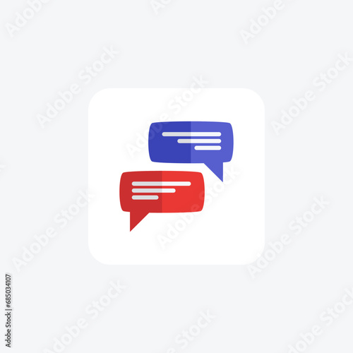 Chat, bubbles, messaging, communication flat color icon, pixel perfect icon