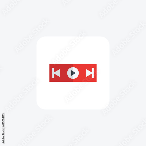 Music Player, Audio Player, Media Player,icon flat color icon, pixel perfect icon
