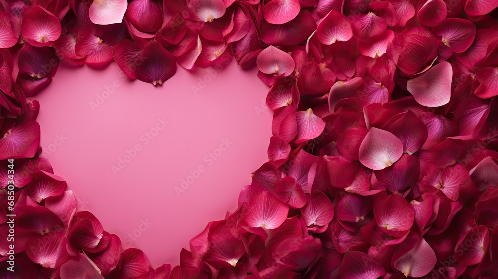 Pion petals creating heart shape copy space for advertising text Pion petals creating heart shape copy space for advertising text