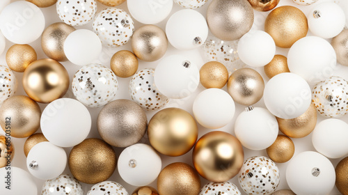 Gold and white balloons banner background