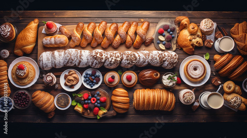 Fresh baked pastry, croissants, delicious