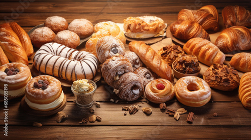 Fresh baked pastry, croissants, delicious