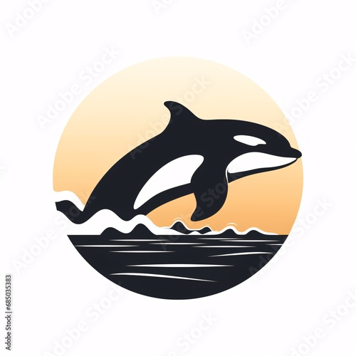 the orca dolphin silhouette in black on white background bold graphic illustrations massurrealism photo