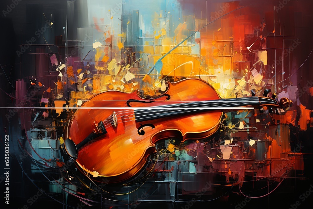 Fototapeta premium Midnight Symphony in The Style of Abstract Expressionism. Creted with Generative AI Technology