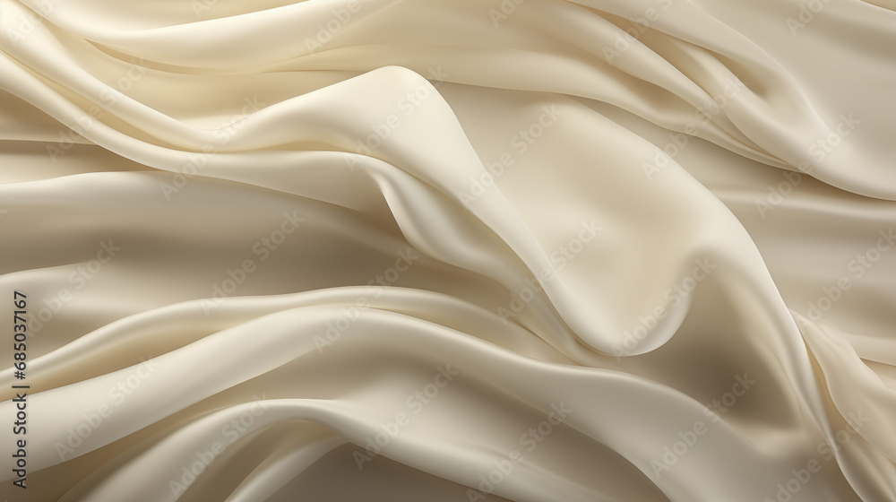 Ivory silk fabric folds background Ivory silk fabric folds background