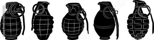 silhouette of a grenade on a white background vector
