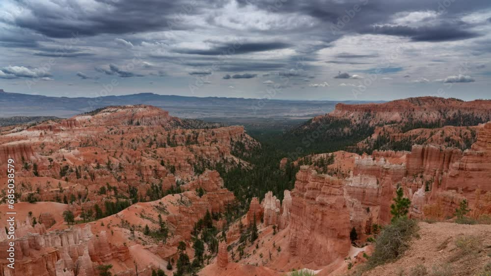 Bryce Canyon Time Lapse Stormy Clouds Above Amphitheater Utah USA Bryce Canyon Time Lapse Stormy Clouds Above Amphitheater Utah USA