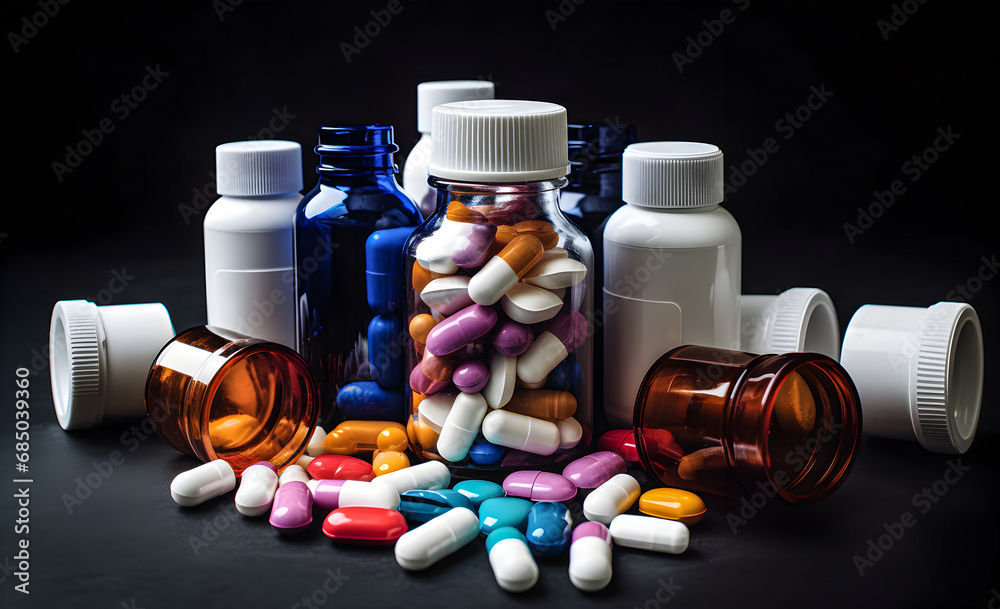 Lots of pill bottles. Lots of pill bottles.