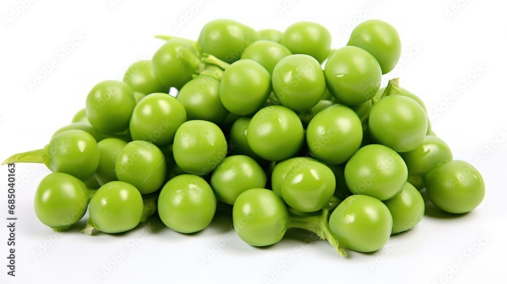 photograph of Green peas on white background photograph of Green peas on white background