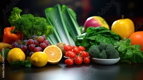 Green fresh raw ingredients  healthy food