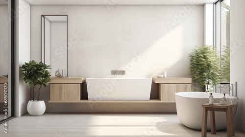 Modern stylish clean fresh bathroom