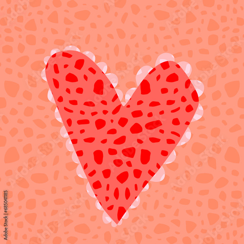 Modern heart illustration with animal print patterns photo