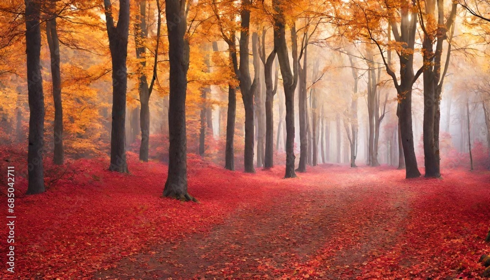 Color autumn forest.