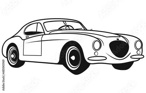 Vintage Luxury Sports Car Design   Classic Vintage Sports Car. Vector and illustration