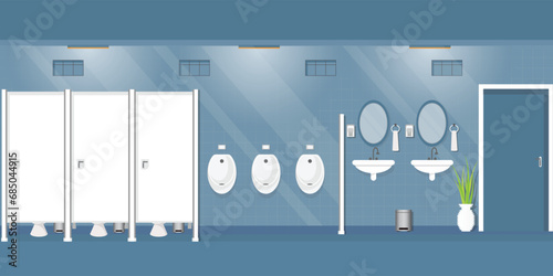 Public toilet for men with furniture and stuff.