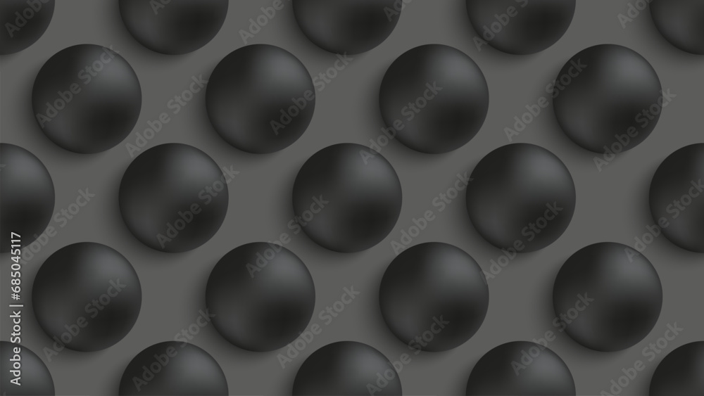 Black spheres seamless pattern. Black round shapes pattern. Realistic 3d. Vector illustration. Black spheres seamless pattern. Black round shapes pattern. Realistic 3d. Vector illustration.