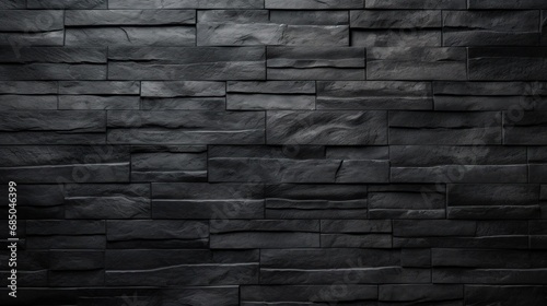 Texture of black painted brick wall as a background or wallpaper